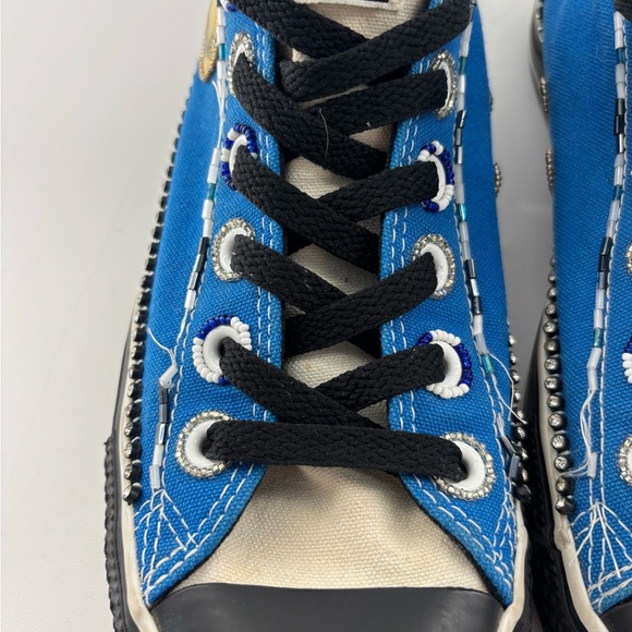 Converse All Star Low Top Bedazzled Skate Shoes Men’s Size 8 135529C Blue Black - Picture 4 of 11